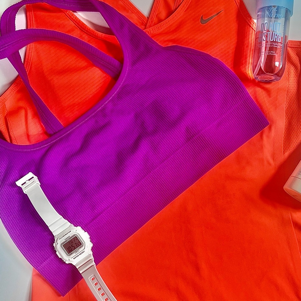 Athleta Jazzy Purple Ribbed Sports Bra